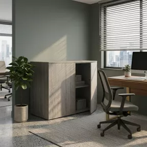 Armoire basse porte poussoir, hauteur 81 cm – So Madrid