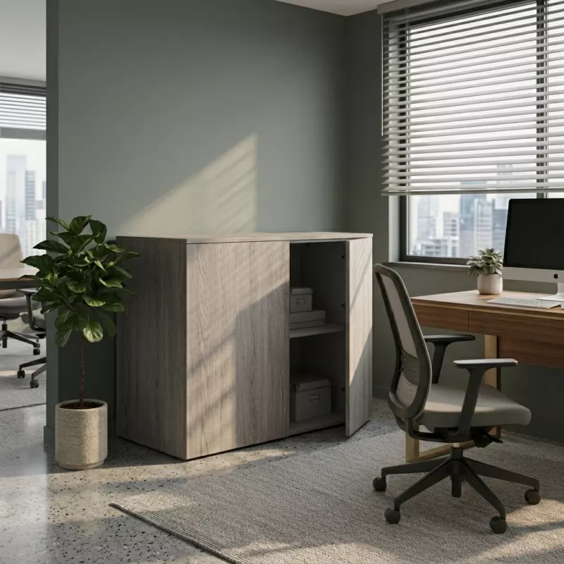 Armoire basse porte poussoir, hauteur 81 cm – So Madrid