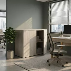 Armoire basse porte poussoir, hauteur 81 cm – So Madrid