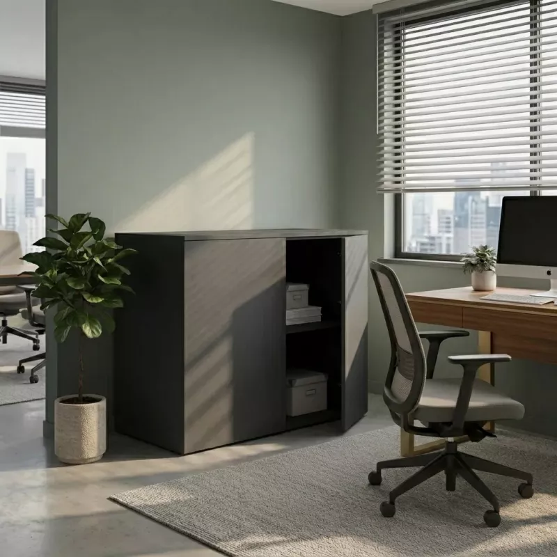 Armoire basse porte poussoir, hauteur 81 cm – So Madrid