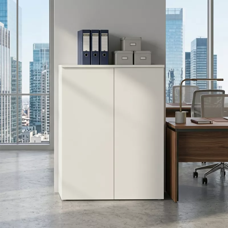 Armoire moyenne porte poussoir, hauteur 120 cm – So Madrid