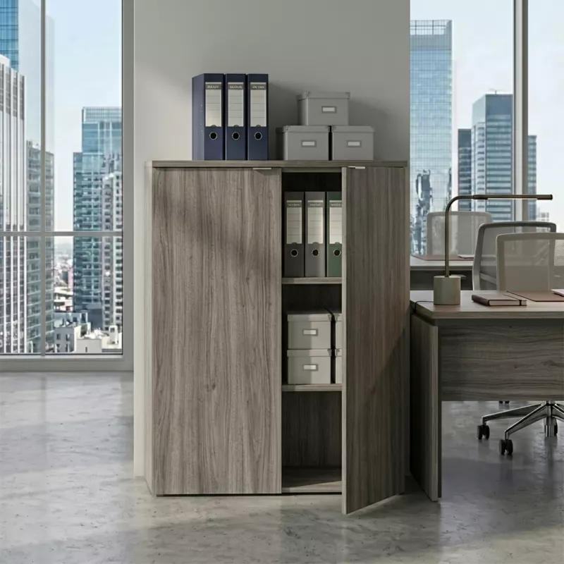 Armoire moyenne porte poussoir, hauteur 120 cm – So Madrid