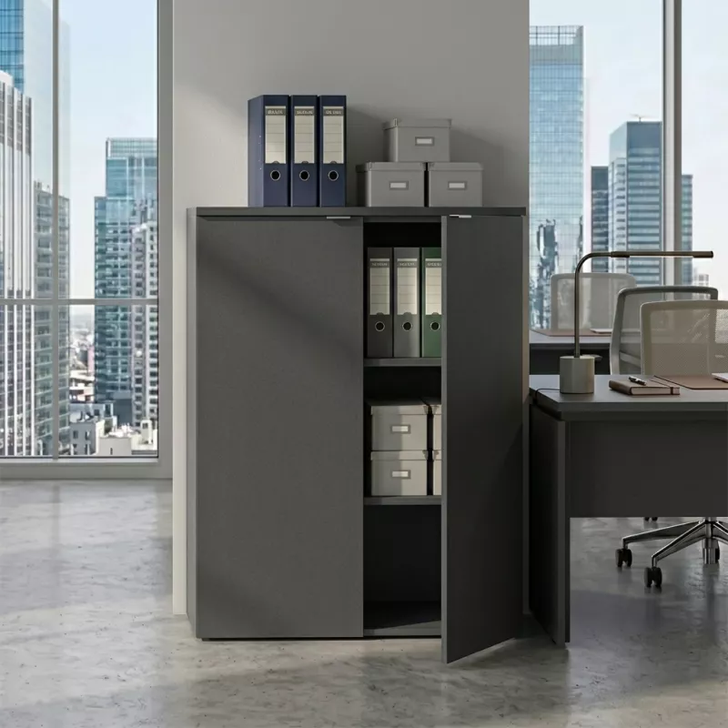 Armoire moyenne porte poussoir, hauteur 120 cm – So Madrid