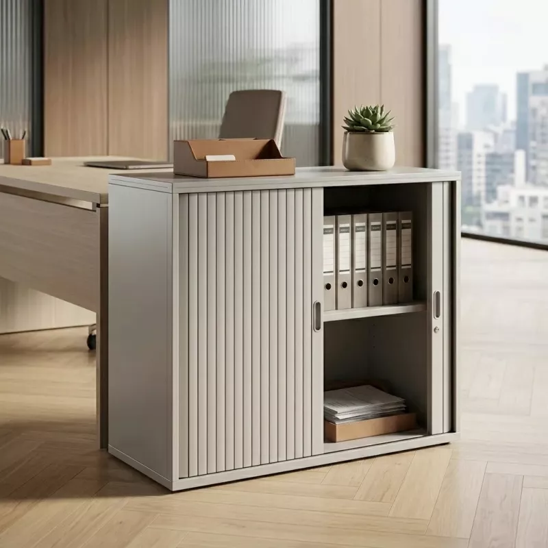 Armoire basse fermée, porte rideaux, hauteur 81 cm – So Madrid