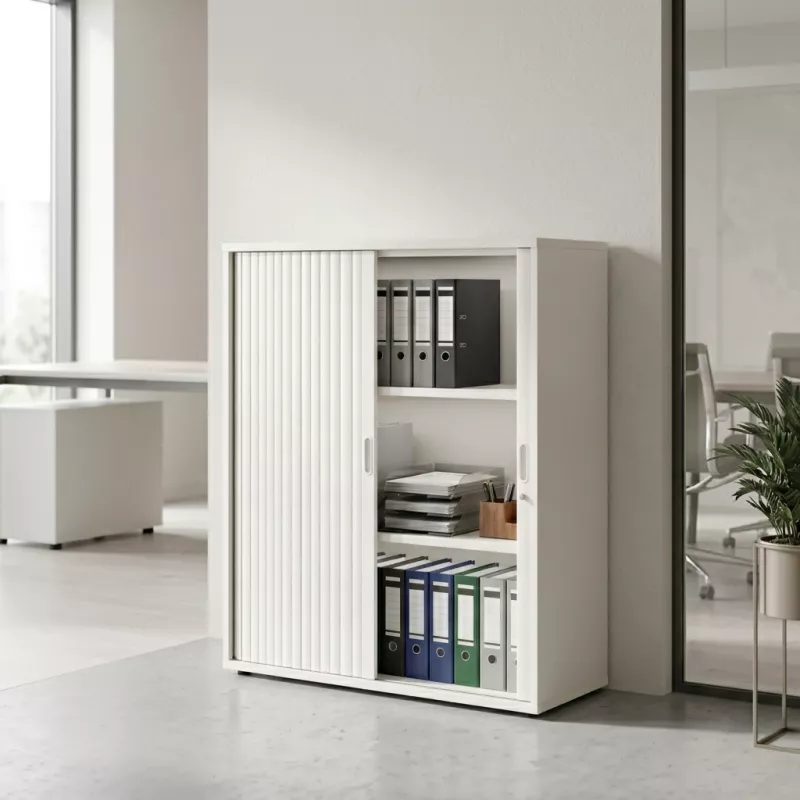 Armoire moyenne fermée, porte rideaux, hauteur 120 cm – So Madrid