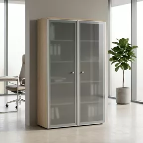 Armoire haute fermée, porte en verre, hauteur 196 cm – So Madrid