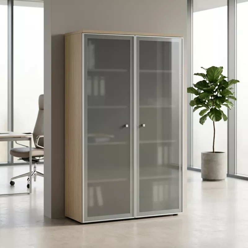 Armoire haute fermée, porte en verre, hauteur 196 cm – So Madrid