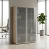 Armoire haute fermée, porte en verre, hauteur 196 cm – So Madrid