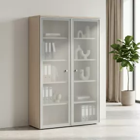 Armoire haute fermée, porte en verre, hauteur 196 cm – So Madrid