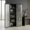 Armoire haute fermée, porte en verre, hauteur 196 cm – So Madrid