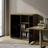 Armoire moyenne fermée, porte en verre, hauteur 120 cm – So Madrid