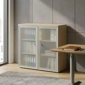 Armoire moyenne fermée, porte en verre, hauteur 120 cm – So Madrid