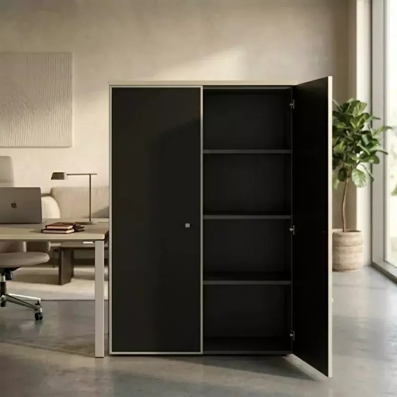 Armoire haute fermée, porte en verre, hauteur 158 cm – So Madrid