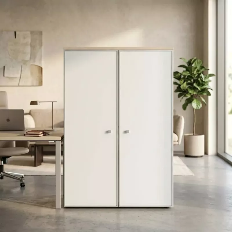 Armoire haute fermée, porte en verre, hauteur 158 cm – So Madrid
