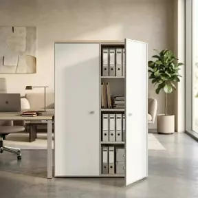 Armoire haute fermée, porte en verre, hauteur 158 cm – So Madrid
