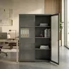 Armoire haute fermée, porte en verre, hauteur 158 cm – So Madrid