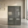 Armoire haute fermée, porte en verre, hauteur 158 cm – So Madrid
