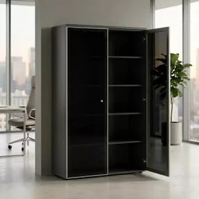 Armoire haute fermée, porte en verre, hauteur 196 cm – So Madrid