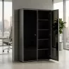 Armoire haute fermée, porte en verre, hauteur 196 cm – So Madrid