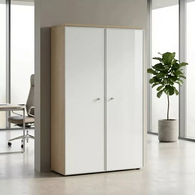Armoire haute fermée, porte en verre, hauteur 196 cm – So Madrid