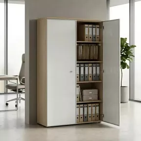 Armoire haute fermée, porte en verre, hauteur 196 cm – So Madrid