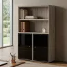 Armoire semi-ouverte, portes en verre, hauteur 158 cm – So Madrid