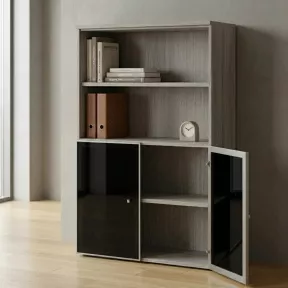 Armoire semi-ouverte, portes en verre, hauteur 158 cm – So Madrid