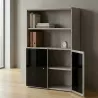 Armoire semi-ouverte, portes en verre, hauteur 158 cm – So Madrid