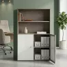 Armoire semi-ouverte, portes en verre, hauteur 158 cm – So Madrid