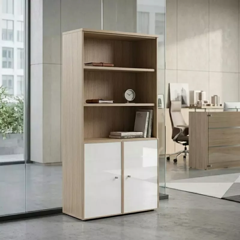 Armoire semi-ouverte, portes en verre, hauteur 196 cm – So Madrid