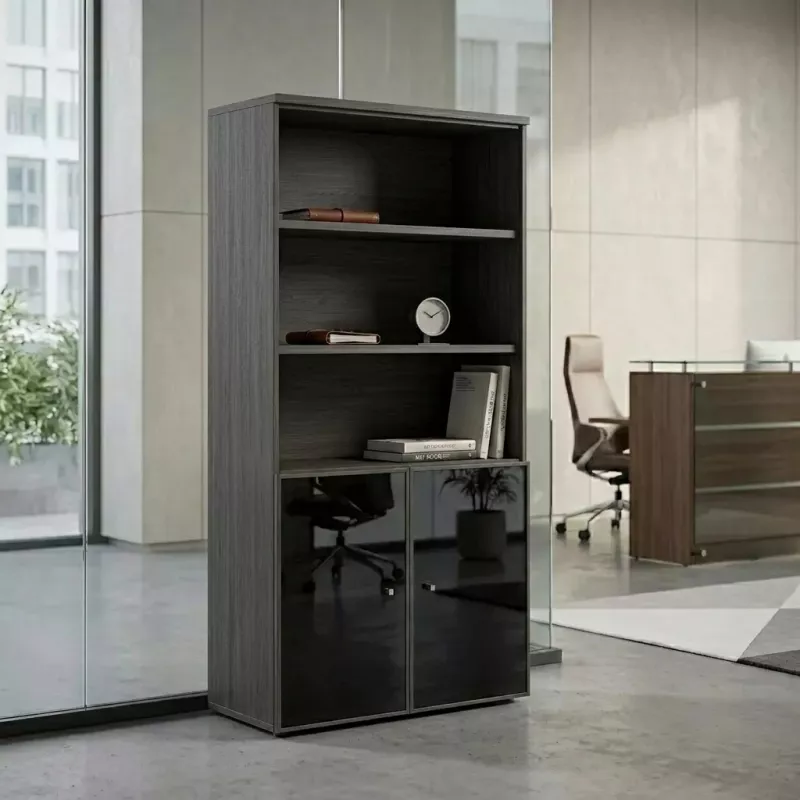 Armoire semi-ouverte, portes en verre, hauteur 196 cm – So Madrid
