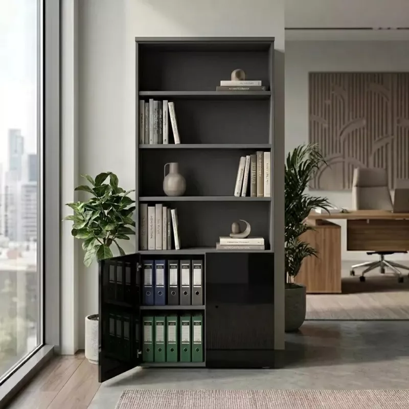 Armoire semi-ouverte, portes en verre, hauteur 235 cm – So Madrid