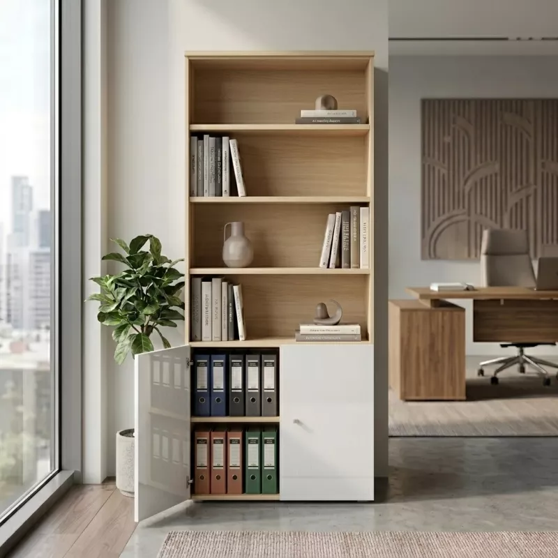 Armoire semi-ouverte, portes en verre, hauteur 235 cm – So Madrid