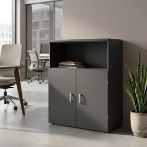 Armoire moyenne fermée et ouverte, hauteur 120 cm – So Madrid