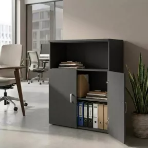 Armoire moyenne fermée et ouverte, hauteur 120 cm – So Madrid