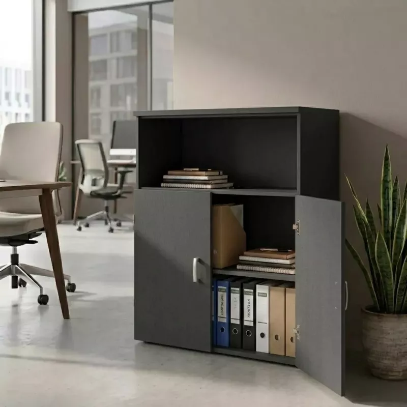 Armoire moyenne fermée et ouverte, hauteur 120 cm – So Madrid