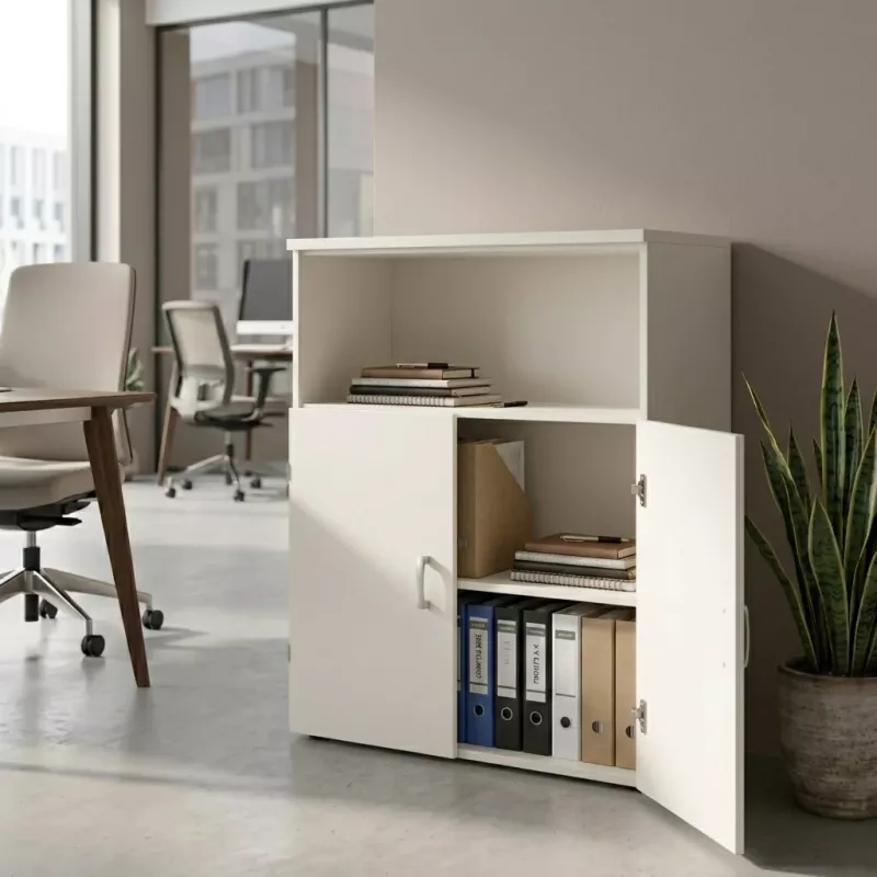 Armoire moyenne fermée et ouverte, hauteur 120 cm – So Madrid