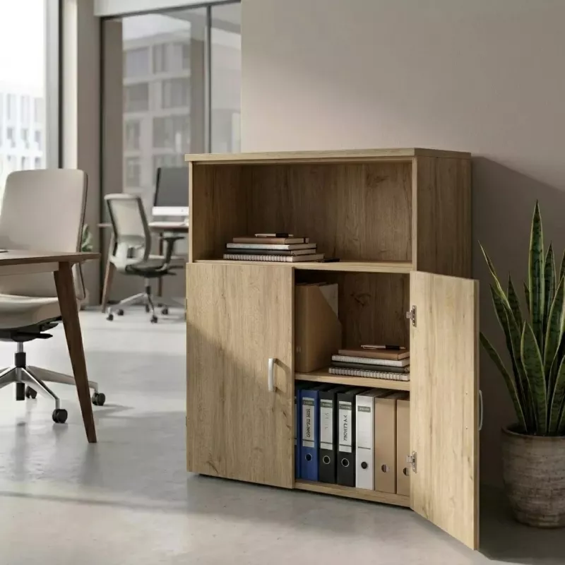 Armoire moyenne fermée et ouverte, hauteur 120 cm – So Madrid