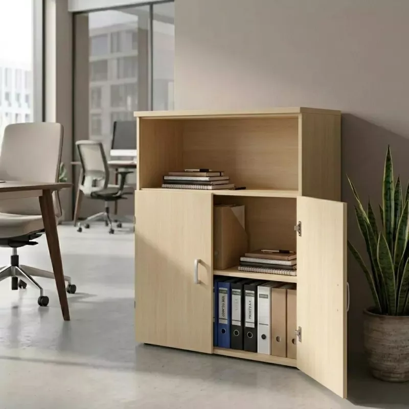 Armoire moyenne fermée et ouverte, hauteur 120 cm – So Madrid