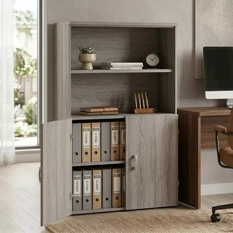 Armoire haute fermée et ouverte, hauteur 158 cm – So Madrid