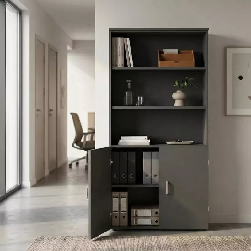Armoire haute fermée et ouverte, hauteur 196 cm – So Madrid
