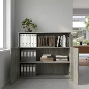 Armoire semi-ouverte, portes poussoirs, hauteur 120 cm – So Madrid