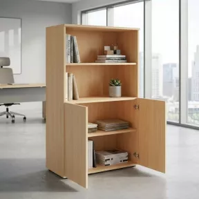 Armoire semi-ouverte, portes poussoirs, hauteur 158 cm – So Madrid
