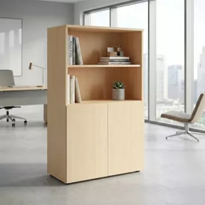 Armoire semi-ouverte, portes poussoirs, hauteur 158 cm – So Madrid