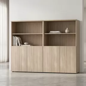 Armoire semi-ouverte, portes poussoirs, hauteur 158 cm – So Madrid
