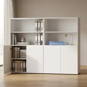 Armoire semi-ouverte, portes poussoirs, hauteur 158 cm – So Madrid