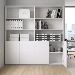 Armoire semi-ouverte, portes poussoirs, hauteur 196 cm – So Madrid
