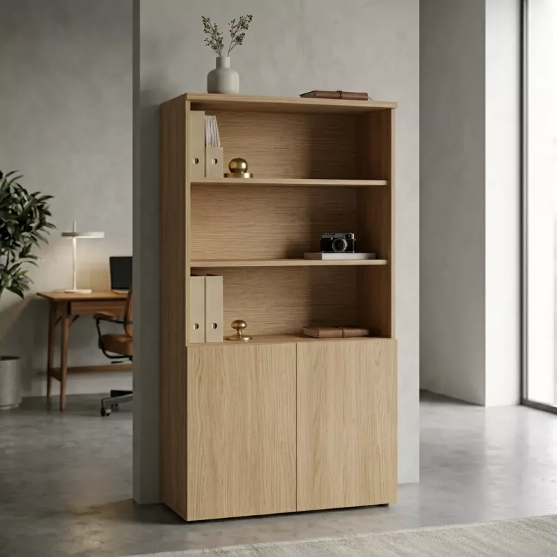 Armoire semi-ouverte, portes poussoirs, hauteur 196 cm – So Madrid