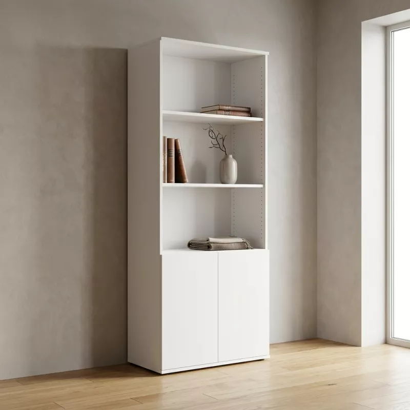 Armoire semi-ouverte, portes poussoirs, hauteur 235 cm – So Madrid