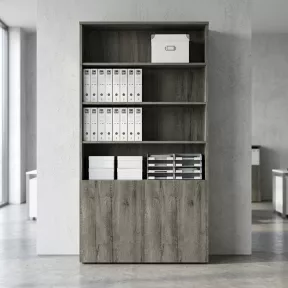 Armoire semi-ouverte, portes poussoirs, hauteur 235 cm – So Madrid